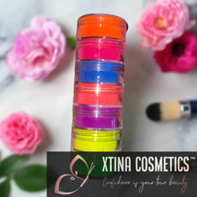 Load image into Gallery viewer, 7pc Loose Neon Pigment Set Xtina Cosmetics