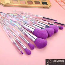 Load image into Gallery viewer, 10pc Quartz Makeup brushes Xtina Cosmetics