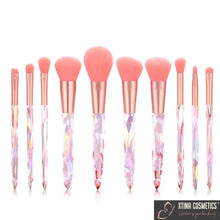Load image into Gallery viewer, 10pc Quartz Makeup brushes Xtina Cosmetics