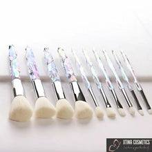 Load image into Gallery viewer, 10pc Quartz Makeup brushes Xtina Cosmetics