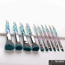 Load image into Gallery viewer, 10pc Quartz Makeup brushes Xtina Cosmetics