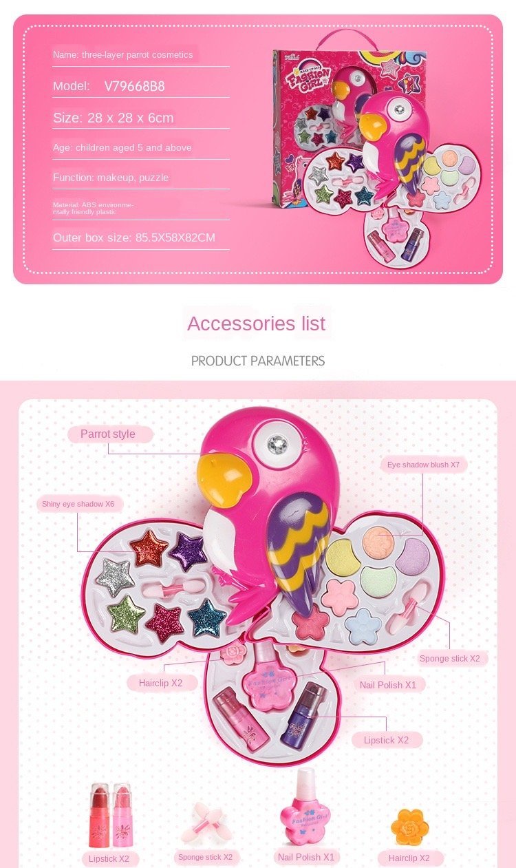 Fashion girl Makeup for Little girls (Parrot)