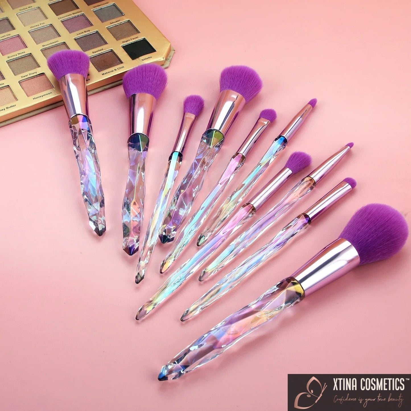10pc Quartz Makeup brushes Xtina Cosmetics