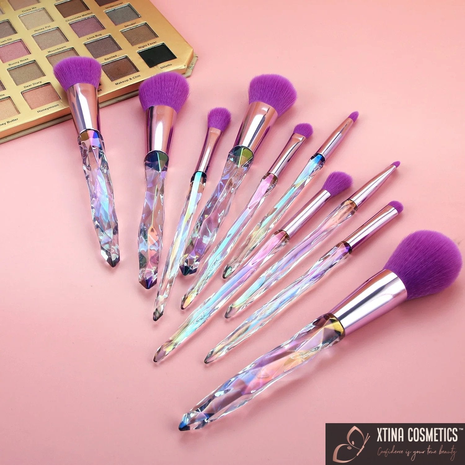 10pc Quartz Makeup brushes Xtina Cosmetics