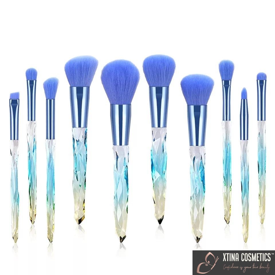 10pc Quartz Makeup brushes Xtina Cosmetics