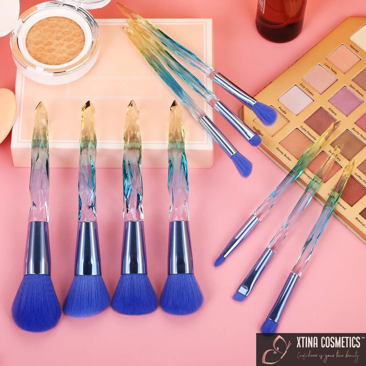 10pc Quartz Makeup brushes Xtina Cosmetics