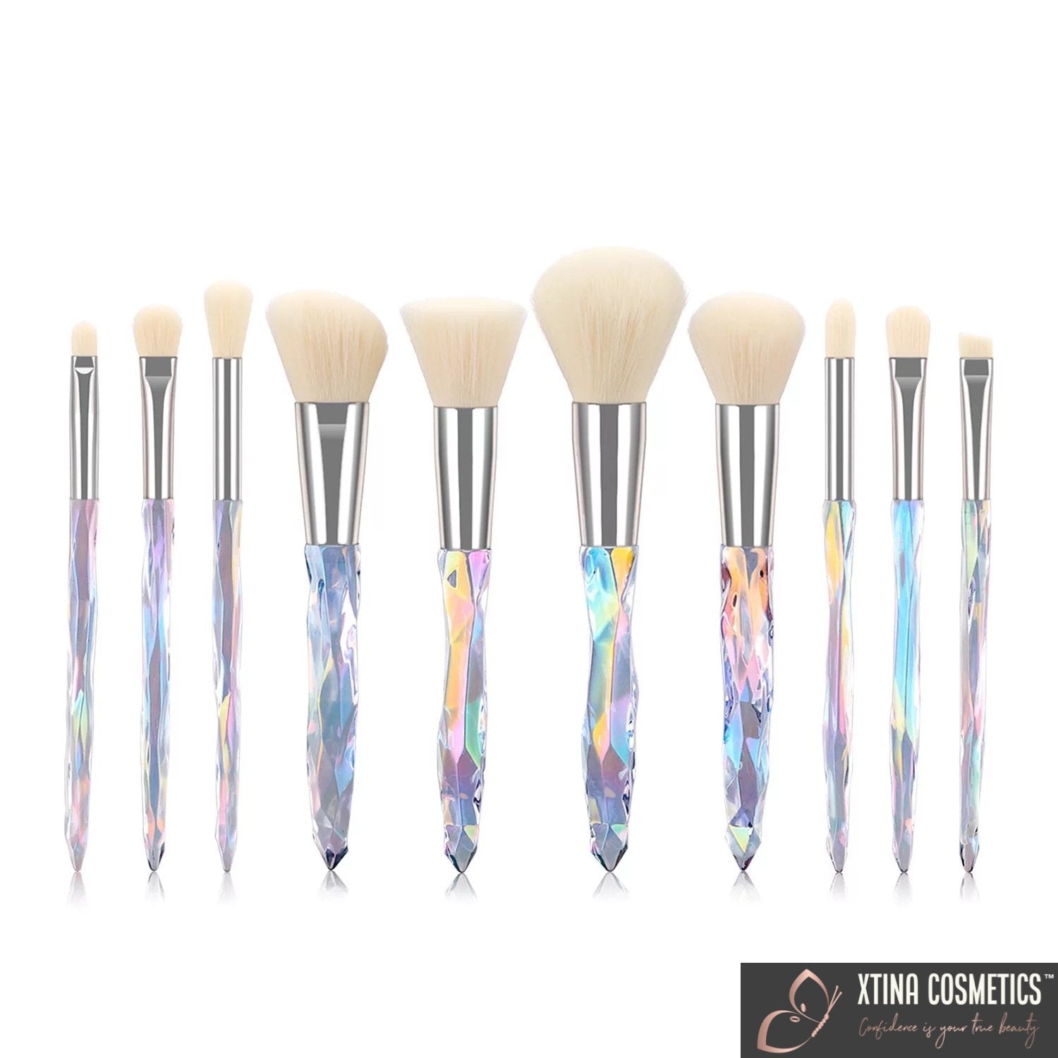 10pc Quartz Makeup brushes Xtina Cosmetics