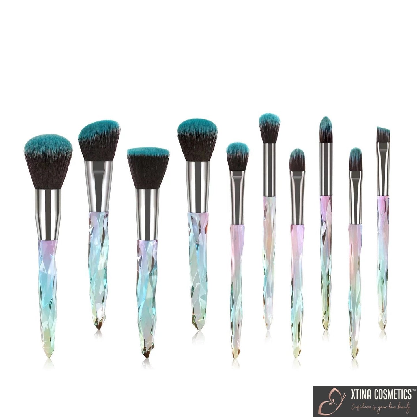 10pc Quartz Makeup brushes Xtina Cosmetics