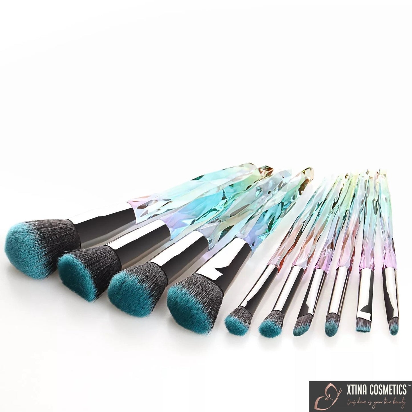 10pc Quartz Makeup brushes Xtina Cosmetics