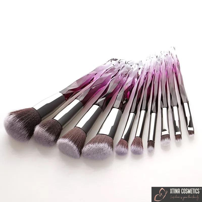10pc Quartz Makeup brushes Xtina Cosmetics