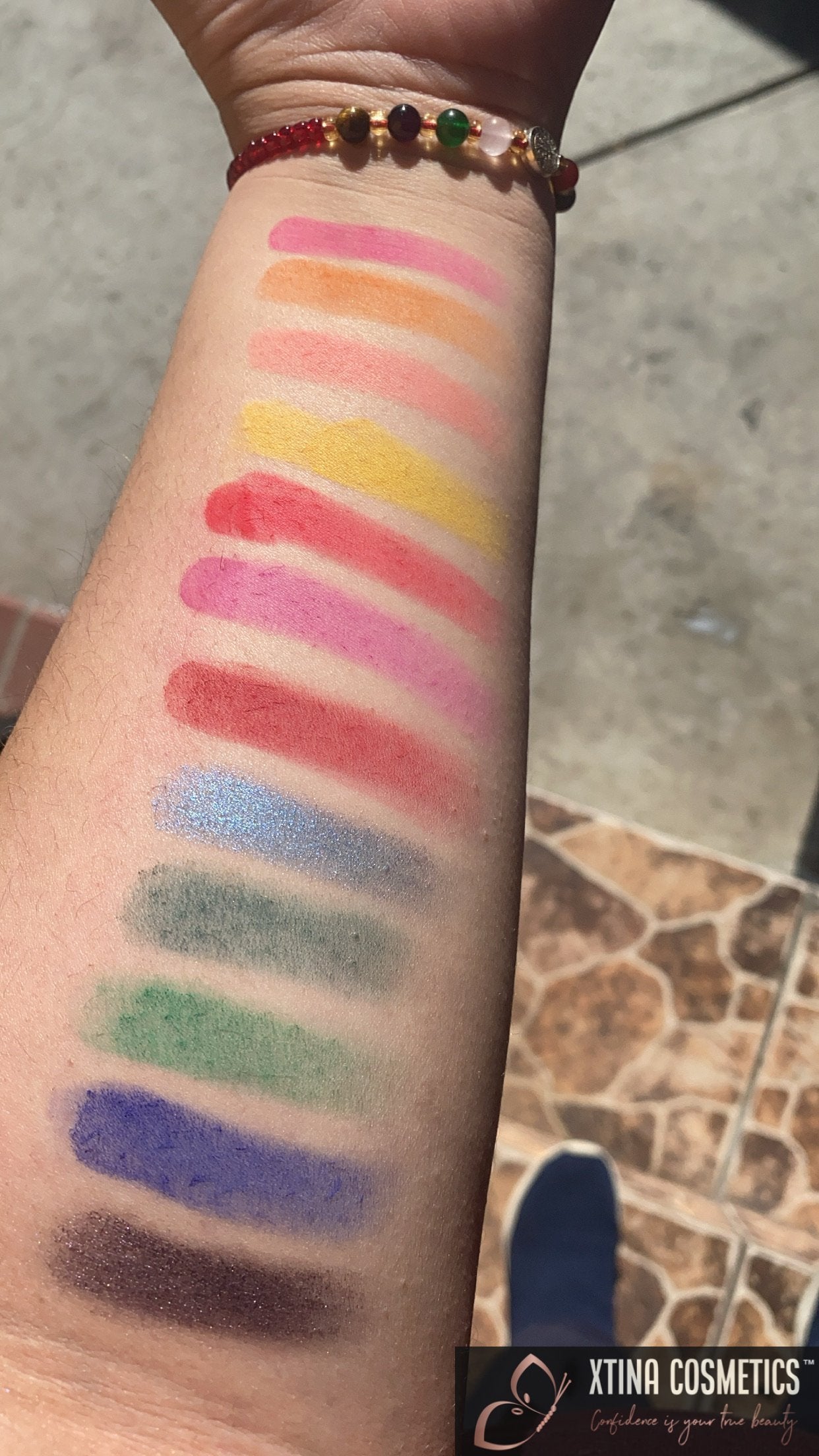 12 Eyeshadow Rainbow Pallette Xtina Cosmetics