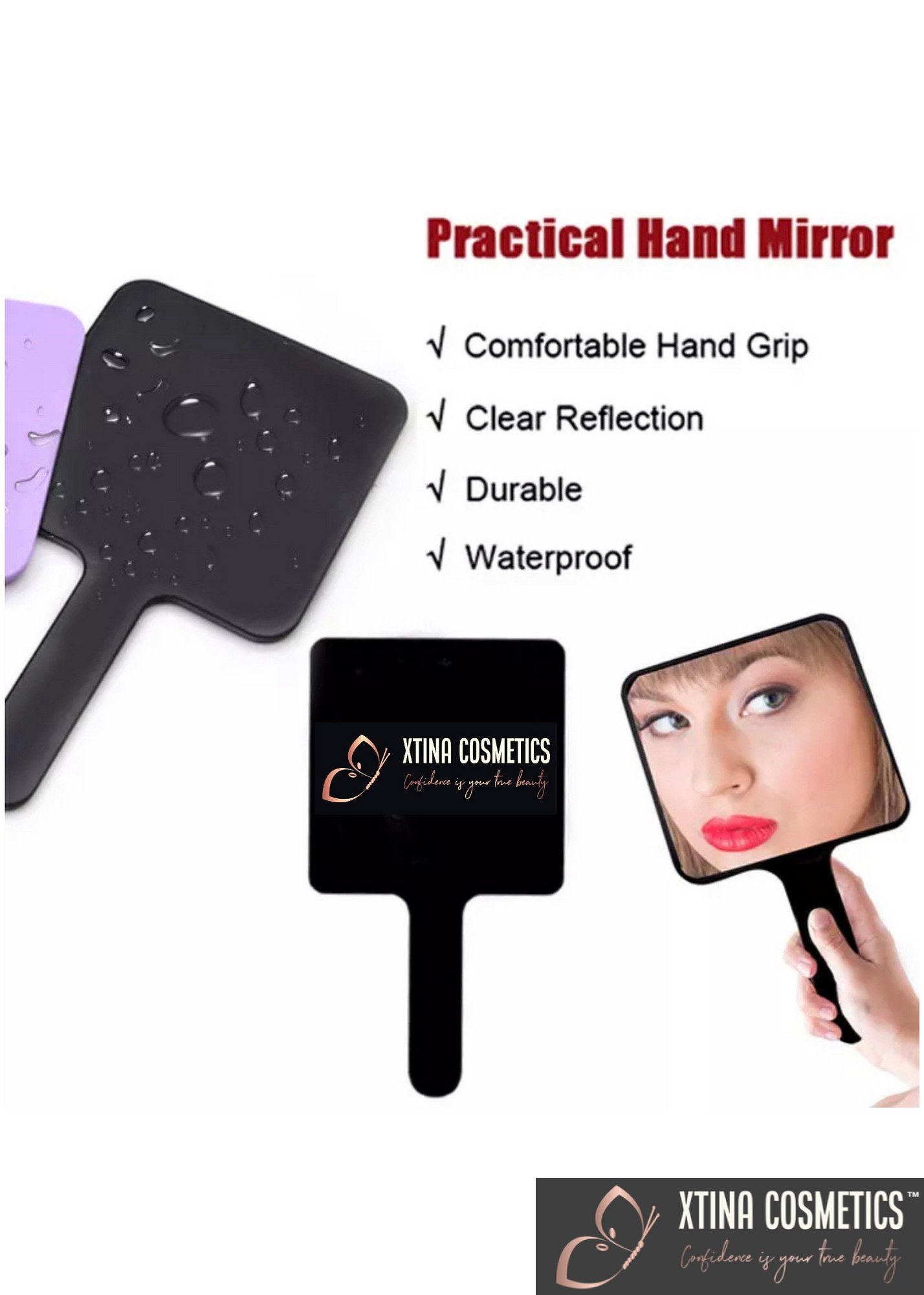 Hand Held Mirror (Small) Xtina Cosmetics