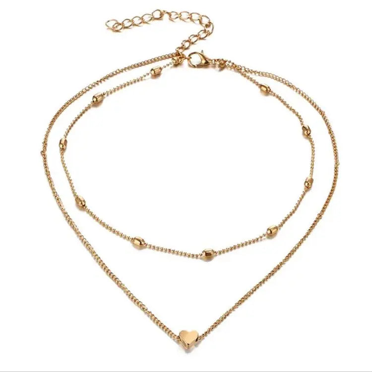 Heart Clavicle Multi Layer Chain Xtina Cosmetics