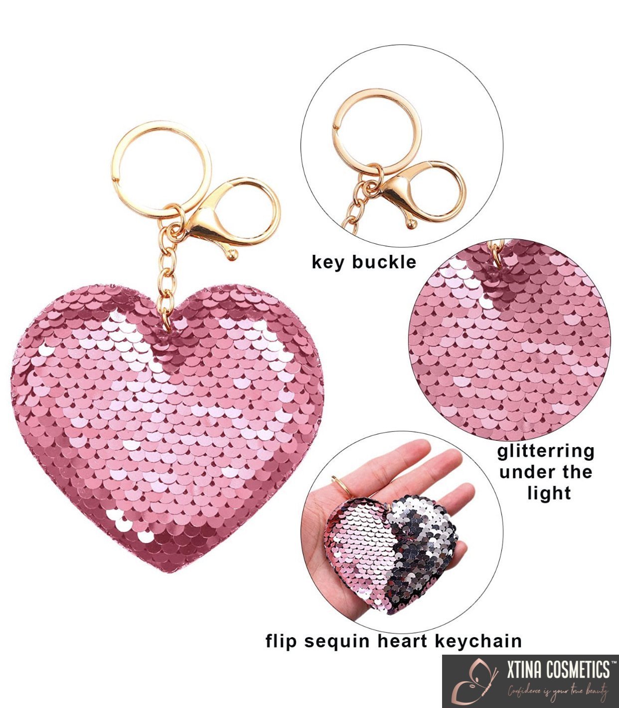 Heart Keychain Xtina Cosmetics