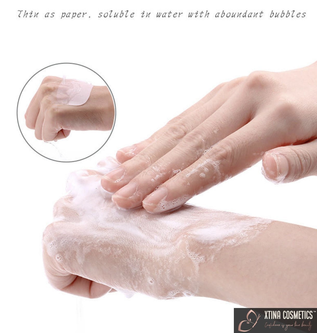 Portable Paper Sheet Soap Dispenser Xtina Cosmetics