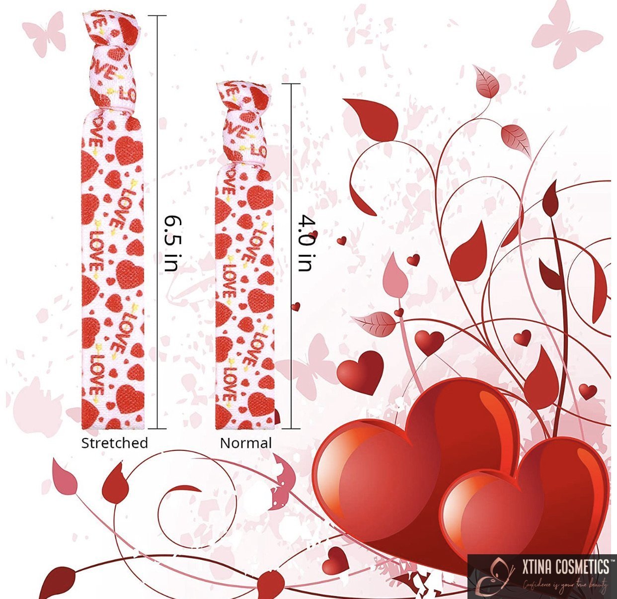 Valentines Elastic Hair Tie Xtina Cosmetics