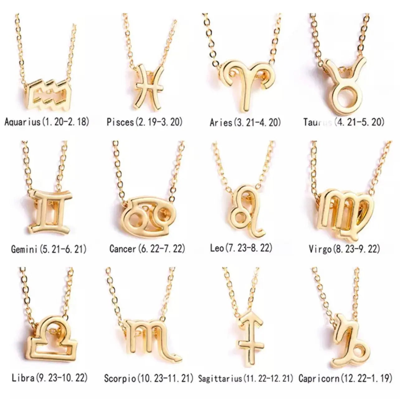 Zodiac Pendant Necklace Xtina Cosmetics