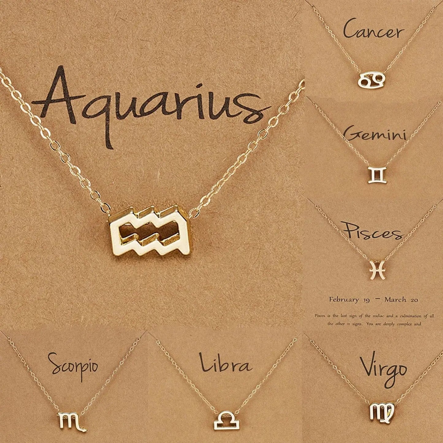Zodiac Pendant Necklace Xtina Cosmetics