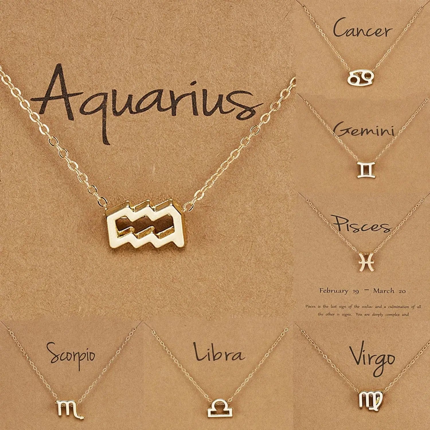 Zodiac Pendant Necklace Xtina Cosmetics